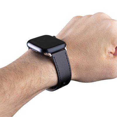 Pulseira de Couro para Apple Watch 42 / 44 / 45MM - Preta - Gshield