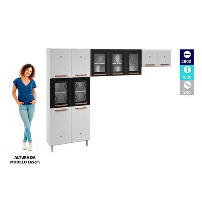 Cozinha Compacta Aço Telasul Mirage New 5vidros 3pçs Bco/pto