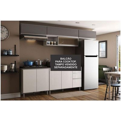 Balcão Para Cooktop Evidence 2 Portas Sem Tampo Poliman Móveis Branco