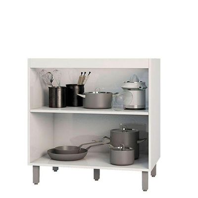 Balcão Para Cooktop Evidence 2 Portas Sem Tampo Poliman Móveis Branco
