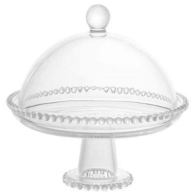 Boleira Pearl com Pé e Tampa em Cristal Wolff Transparente