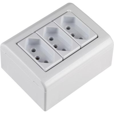 Caixa Sobrepor 3 Tomadas 2P+T 10 A 250 V Tramontina LizFlex