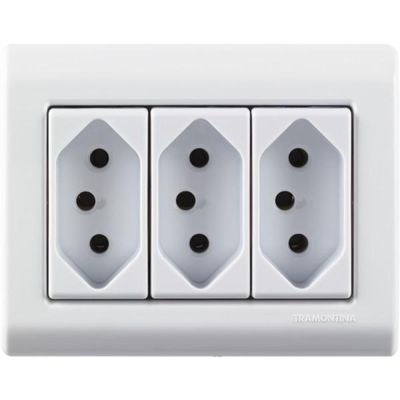 Caixa Sobrepor 3 Tomadas 2P+T 10 A 250 V Tramontina LizFlex