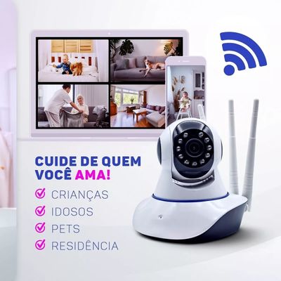Baba Eletronica Camera Wifi Sem Fio Visão Noturna Microfone