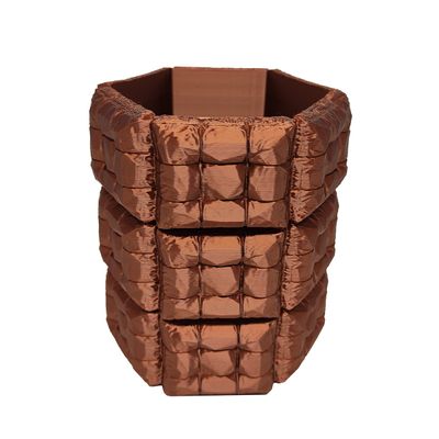 Vaso Soft Sofá Inflado 3D Decoração Plantas  Decor Cor Cobre 13 cm