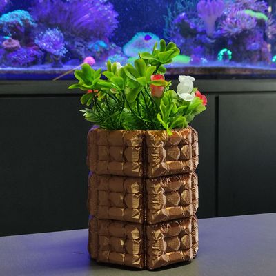 Vaso Soft Sofá Inflado 3D Decoração Plantas  Decor Cor Cobre 13 cm