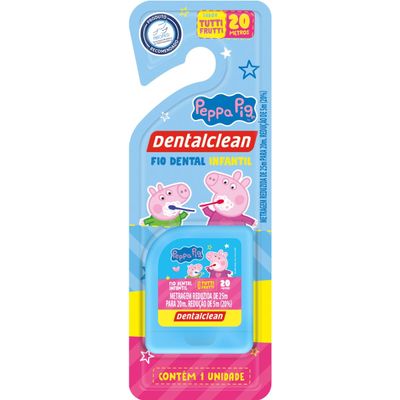 3 FIO DENTAL INFANTIL - PEPPA PIG - 20M - AZUL - DENTALCLEAN