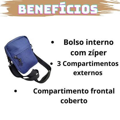 Shoulder Bag Preto Mini Everbags Bolsa Tira Colo Necessaire Pochete Viagem Everbags azul