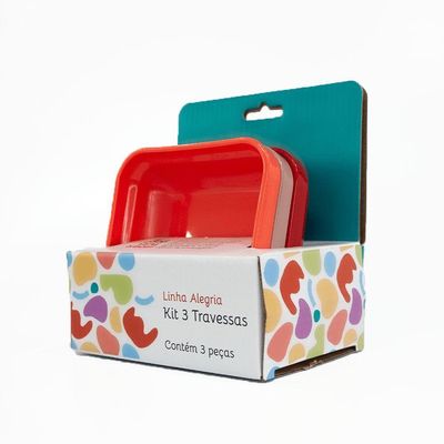 Kit Travessa Cheff Vem Rosé-vemelho-coral 250ml Pp Linha Alegria