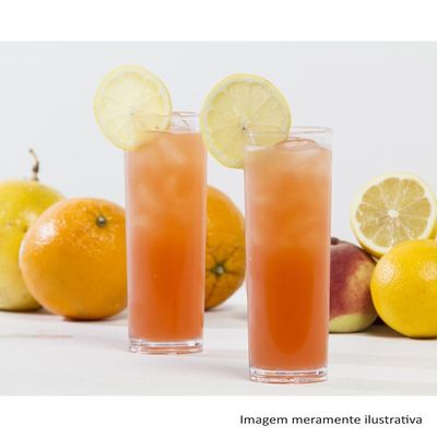 Copo Long Drink Slim 300ml Natural Em Policarbonato Linha Salut Vem