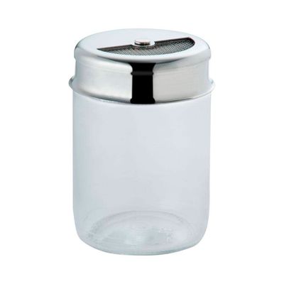 Porta Condimento em Aço Inox e Vidro 160 ml Forma Inox e Transparente