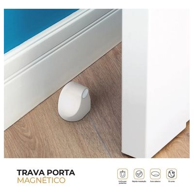 Prendedor Fixador Trava Porta Magnetico Adesivo Comfort Door Marrom Claro