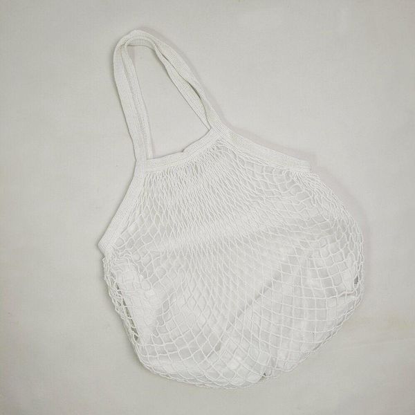 Bolsa De Praia Feminina Saco De Rede Macramê Verão Piscina Com Alça branco