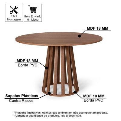 Kit Mesa De Jantar Redonda 120cm Gabi Noronha Com 4 Cadeiras Garbo Cinza Escuro
