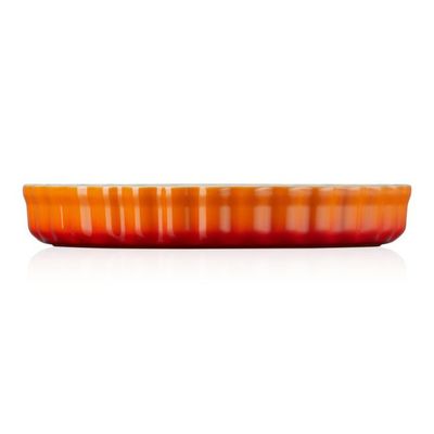 TRAVESSA LE CREUSET PARA FLAN CANELADA 28CM LARANJA