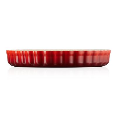 TRAVESSA LE CREUSET PARA FLAN CANELADA 28CM VERMELHO