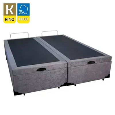 Cama Box Baú King Bipartido Suede Sereneprime Cinza 192x203x44