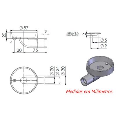 Queimador Alta Pressão Fogão Industrial de Ferro N01 8,7cm