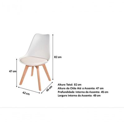 Kit 4 Cadeiras Decorativas Para Sala De Jantar Moscou F01 Branca