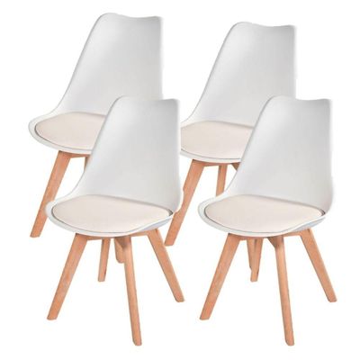 Kit 4 Cadeiras Decorativas Para Sala De Jantar Moscou F01 Branca