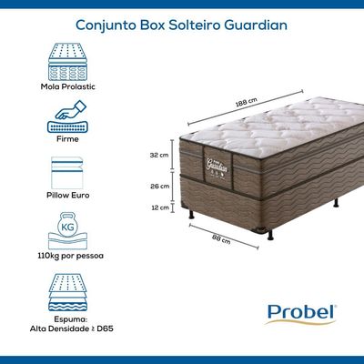 Conjunto Box Solteiro Mola Probel Guardian (88x188x58cm)