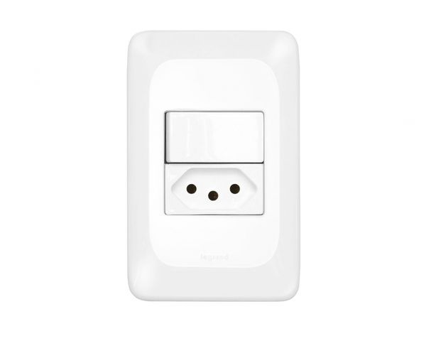 Interruptor Pial Pop Simples+Tom 2P+T 10A 4X2 Lgx103 C/Placa
