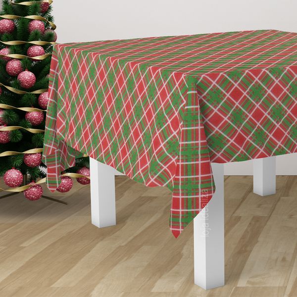 1 Toalha Mesa TNT Festa Feliz Natal Xadrez Natalino 140x300
