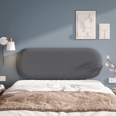 Painel Cabeceira Amaú Sofisticado Costura Artesanal Veludo cinza