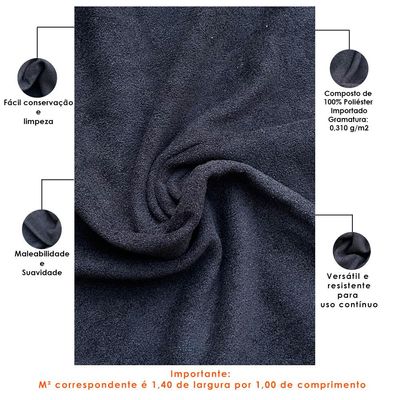 Tecido Rústico Bouclê Preto Para Poltrona Puff Cabeceira Estofados Decoração T02 Metro - Lyam