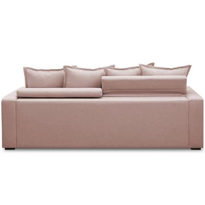 Sofá Retrátil Reclinável Para Sala de Estar Living 195cm Vêneto F04 Veludo Rosê - Lyam Decor