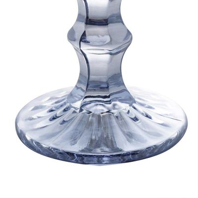 Jogo 12 Taças De Vidro Diamond Diamante Azul Metálico Para água 325ml Lyor
