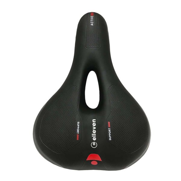 Selim Largo Vazado Bicicleta bike comfort Gel com 2 molas Preto