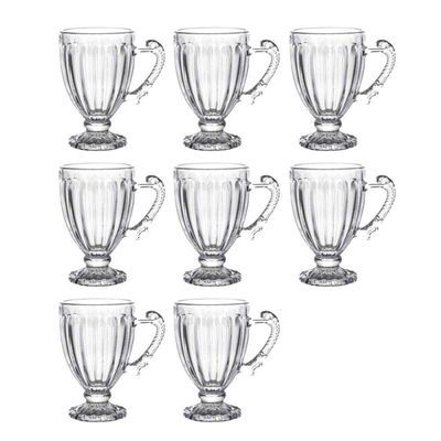 Jogo 8 Xícaras Para Café De Cristal Transparente Imperial 100ml Lyor