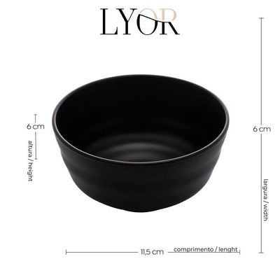 Bowl Tóquio Melamina Preto 11,5x6cm Lyor