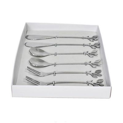 Conjunto Talheres Para Petiscos Leaves Bon Gourmet Aço Inox