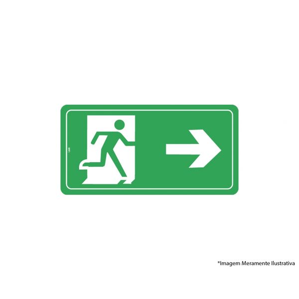 Placa Sinal.fotoluminescentes Rota Fuga Direita 14,5x24,5cm