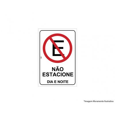 Placa Sinal.pvc 20x30cm Nao Estac. Dia E Noite Ref2288