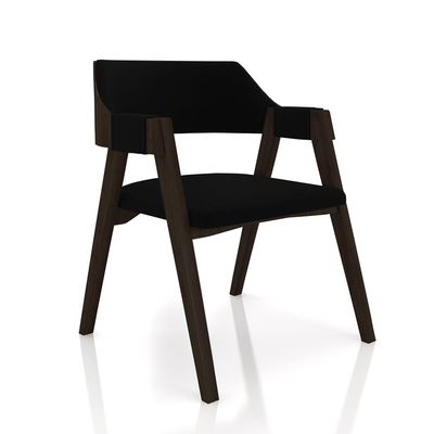 Conjunto Mesa de Jogos Carteado Bellagio Tampo Reversível e 6 Cadeiras Madeira Poker Base Cone Veludo Preto/Capuccino G42 - Gran Belo