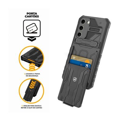 Kit Snap Guardian - Clip + Braçadeira + Capa para Samsung Galaxy S22 Ultra - Gshield