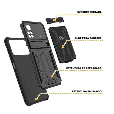 Kit Snap Guardian - Clip + Braçadeira + Capa para Xiaomi Poco X4 Pro 5G - Gshield