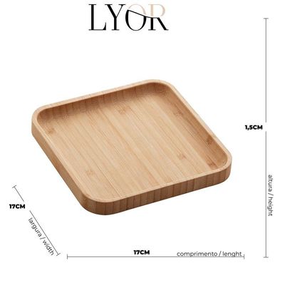 Bandeja De Bambu Square 17x17x1,5cm