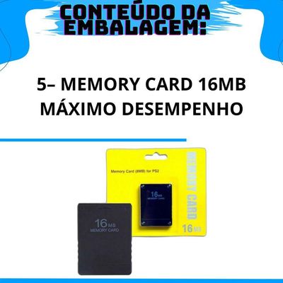 Kit 5 Memory Card 16mb Máximo Desempenho Preto