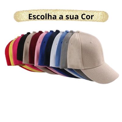 Kit 2 Bonés Lisos Aba Curva Ajustável Unissex Baseball Dad Hat Strapback preto E Vermelho
