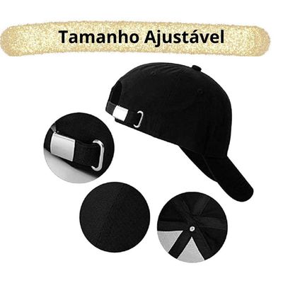 Kit 2 Bonés Lisos Aba Curva Ajustável Unissex Baseball Dad Hat Strapback preto E Vermelho