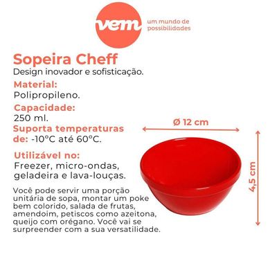 Sopeira Cheff Redonda 250ml Amarela Em Polipropileno Linha Tropical Vem