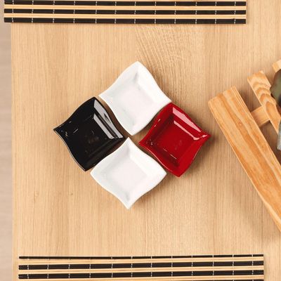 Molheira Shoyu Quadrada 60ml Preta Em Polipropileno Linha Tropical Vem