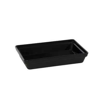 Travessa Stillo Rasa Retangular 1,85l Preta Em Policarbonato Linha Profissional Cook Vem