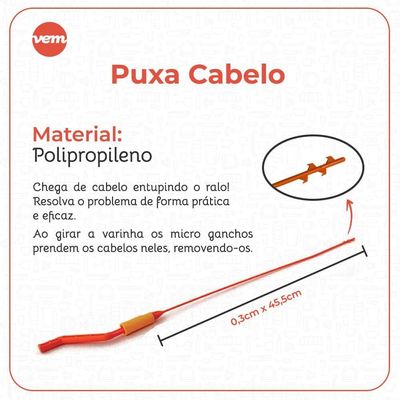 Desentupidor Puxa Cabelo Banheiro Ralo Pia Facility - Vem