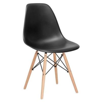 Kit - Mesa Redonda Eames 120 Cm Preto + 4 Cadeiras Eiffel Dsw Preto