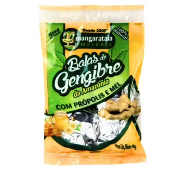 Balas de Gengibre da Amazônia com Própolis e Mel 40 g - 100% natural